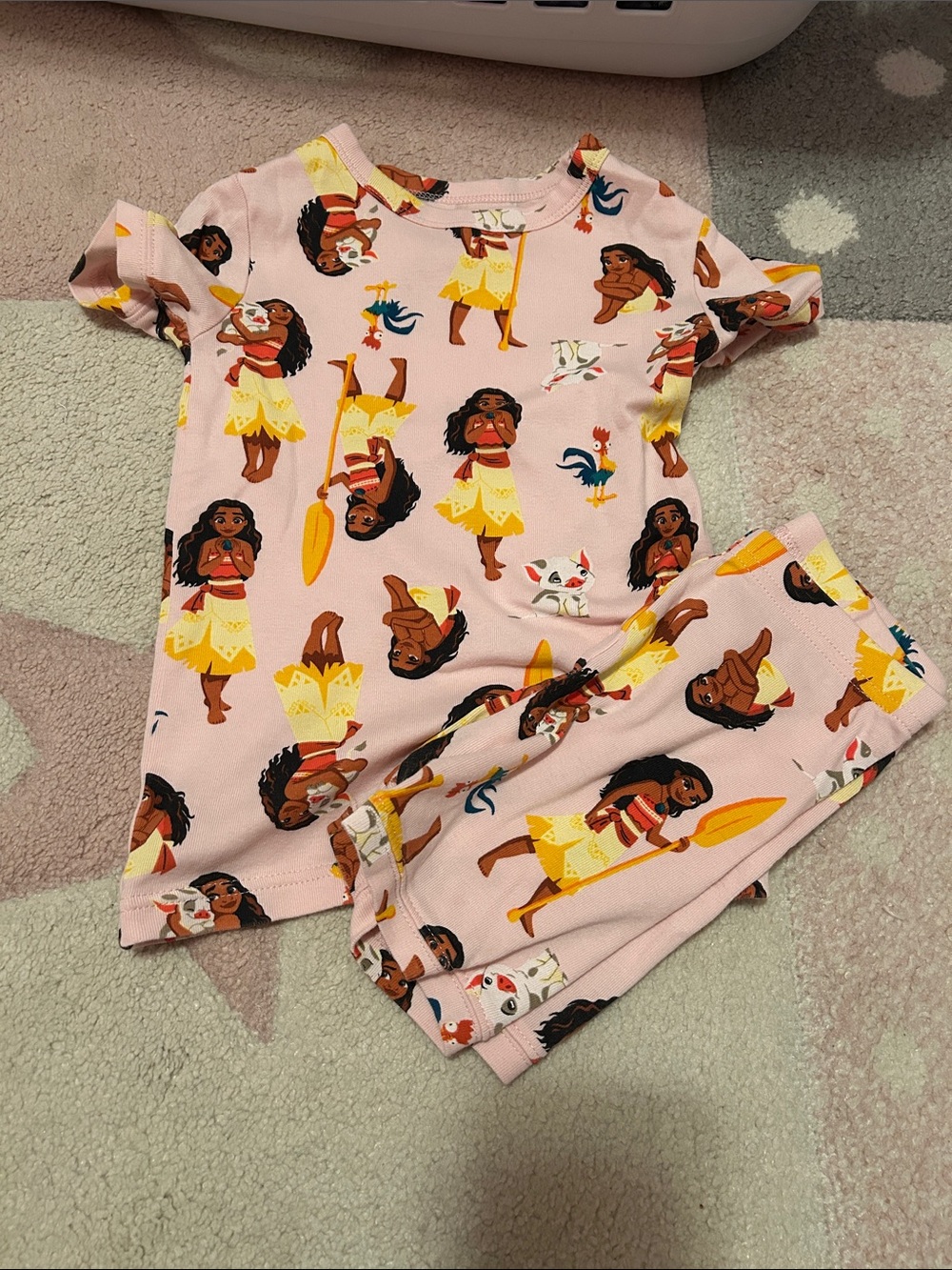 GAP Pink Character-Print Short Sleeve Pajama Set